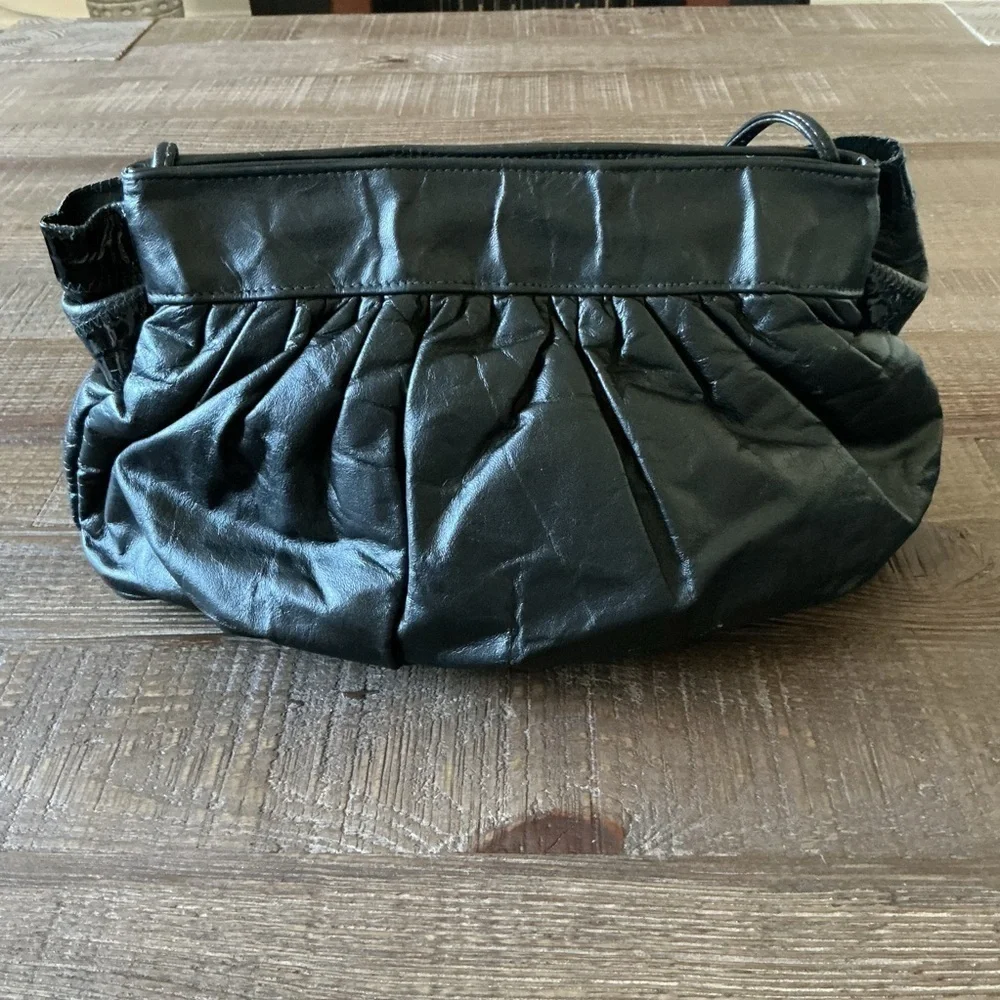 Vintage Samir 80’s Black Leather Shoulder Handbag